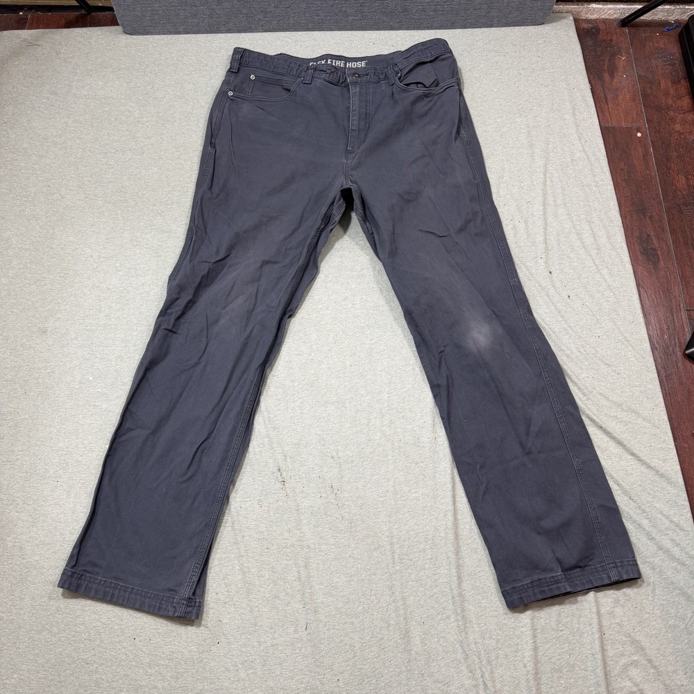 Duluth Trading Co Flex Fire Hose Pants 36x32 Gray Work Utility Canvas Trousers